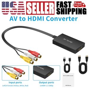 RCA zu HDMI Konverter Analog Composite zu HDMI Adapter für Videorecorder VHS DVD - Bild 1 von 8