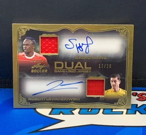 2022 Leaf Ultimate Dual Game-Used Jersey - Sadio Mane & Robert Lewandowski 17/20 - Picture 1 of 2