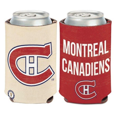 Montreal Canadiens 12oz Two Sided Vintage Can Cooler [NEW] Holder Foam Koozie Cover