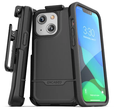 iPhone 13 Belt Clip Case Protective Phone Case with Holster (Black) - Image 1 of 4