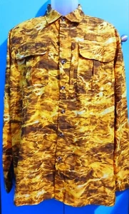 Mossy Oak Fishing Shirt Mens M 38-40 Long Sleeve Button Down Camo Yellow Vented - Picture 1 of 19