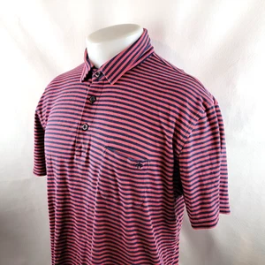 Brooks Brothers Shirt Mens Large Blue Red Polo Striped Slim Fit Logo S/S Pocket - Picture 1 of 6