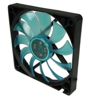 Gelid Solutions Slim 12 PL Blue Silent 12cm 120mm 4-Pin PWM Case Fan LEDs 52CFM - Image 1 of 4
