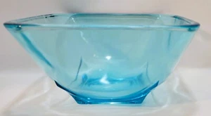Hazel Atlas Ice Blue Glass Bowl Moroccan Square Capri Colonial Turquoise 5-7/8" - Bild 1 von 6