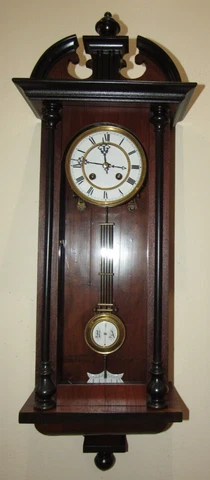 Antique German Vienna Regulator Wall Clock 8-Day, Time/Strike Cover