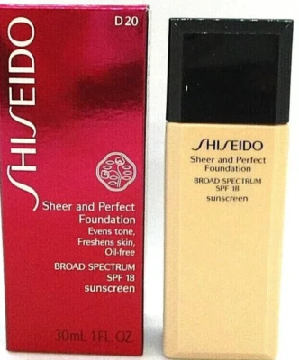 Shiseido Sheer and Perfect Foundation SPF 18 - D20 Rich Brown (BNIB) - Image 1 of 4