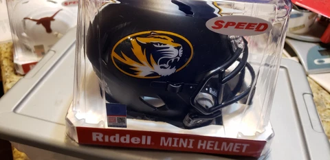 MISSOURI TIGERS BLACK  NCAA Mini Speed Football Helmet  RIDDELL Cover