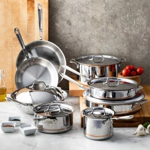 All-Clad Copper Core Stainless Steel 13-Pc Cookware Set - New Store Display READ - Picture 1 of 24