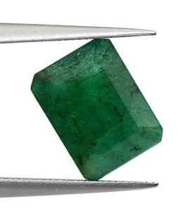 Untreated Certified Natural Green Emerald Octagon Zambia Mined Gemstone 4.67 Ct - Picture 1 of 10