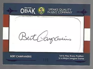 Bert Campaneris 2011 TRISTAR Obak Cut Signatures Autographs Auto 1/1 - Picture 1 of 5