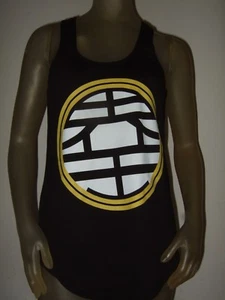 New Juniors Black Dragon Ball Z Kanji King Kai Roshi Anime Racer back Tank Top - Picture 1 of 3