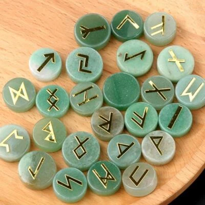 Jonlaki Rune Stone Set, Witch Runes Set Virgin Letters Script for Divinati / - Image 1 of 4