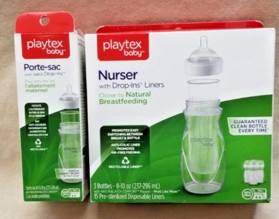 Playtex BPA Free Premium Nurser Bottles with Drop In Liners 4 bottles 3M+ Medium - Image 1 of 4