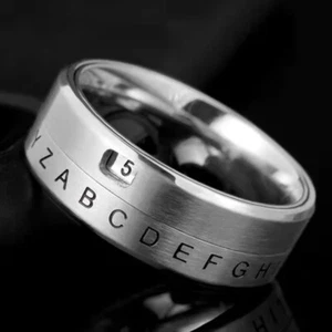 Technological Gadgets Gear Time Fidgit Spinner Man Women Stainless Steel Ring - Picture 1 of 8