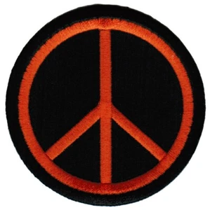 PARCHE DE SIGNOS DE PAZ HIPPIE VERANO AMOR EMBLEMA APLIQUE naranja bordado hierro - Imagen 1 de 4