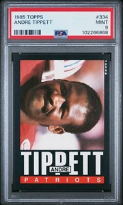 1985 TOPPS #334 ANDRE TIPPETT PSA 9 MINT HOF NEW ENGLAND PATRIOTS - Picture 1 of 2