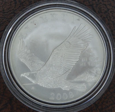 2008-P Bald Eagle Silver Dollar US Mint Commemorative $1 - Image 1 of 2