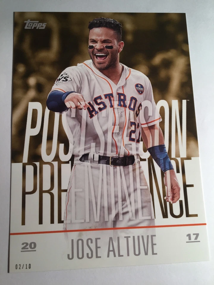 2018 Topps Update Postseason Preeminence Jumbo 5x7 Jose Altuve Astros Gold 02/10 - Image 1 of 1