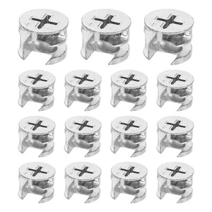 Furniture Cam Lock Fasteners 15 x 12mm, 15Pcs Cam Lock Nut Connectors, Silver - Picture 1 of 6