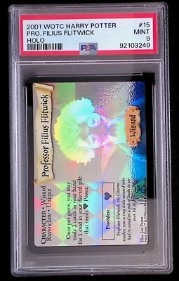 Professor Filius Flitwick -  2001 WOTC Harry Potter Holo #15 - PSA 9 - Image 1 of 2