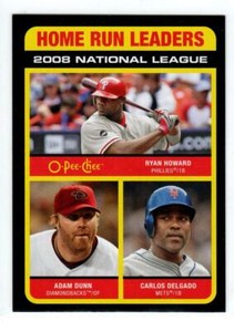 2009 O-Pee-Chee Black #534 Carlos Delgado/Adam Dunn/Ryan Howard (ref 138865)