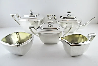 Чайный сервиз Whiting из чистого серебра 5 шт. с чашей для отходов #9161-5 - Изображение 1 из 4