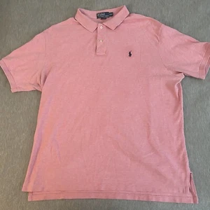 Ralph Lauren Polo Shirt Mens XXL 2XL Pink Preppy 100% Cotton - Picture 1 of 7