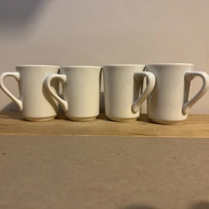 Set of 4 Vintage Homer Laughlin Ivory White Thick Restaurant Diner Mugs Cups 8oz - Picture 1 of 6