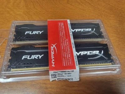 kingston hyperx fury 8gb- 1600mhz ddr3 CL 10 240 (2x4GB) (HX316C10FBK2/8) - Image 1 of 3
