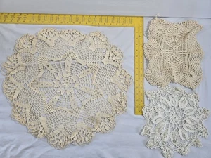 Vintage Handmade Farmhouse Country Cottage Doily Bundle Lot Of 10 - Picture 1 of 4
