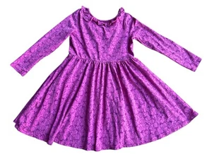 TEA COLLECTION Ruffle Collar Ballet Dress Pink Strawberries Sz 7 Party Soft Cozy - Picture 1 of 10
