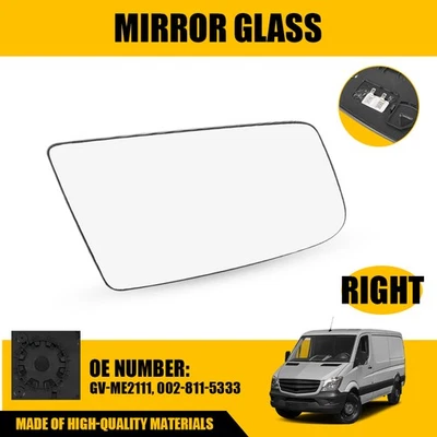 Espejo retrovisor de vidrio térmico con respaldo lado derecho para Mercedes-Benz Sprinter 2500 3500 Foto 1 de 4