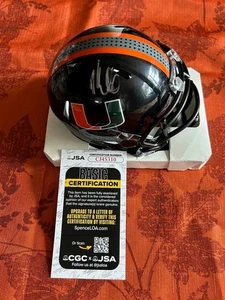 MARIO CRISTOBAL MIAMI HURACANES ENTRENADOR EN JEFE RARO MINI CASCO FIRMADO CERTIFICADO DE AUTENTICIDAD JSA - Imagen 1 de 3