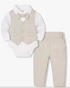 Abbigliamento bambino ragazzo tute neonato gentiluomo matrimonio/formale vestito tg 6-12 mesi - Foto 1 di 7