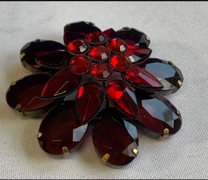 Broche Rubí Joyería Vintage Colección Vivid Rica Vidrio Artesanal - Imagen 1 de 4