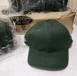 Vintage Blank Hat Cap Toppers Brand 90s Green Adjustable Youth Size New 24/box - Picture 1 of 5