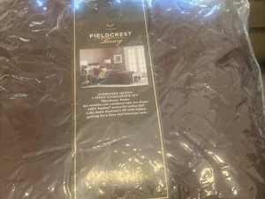 Fieldcrest Luxury Oversized  Queen Comforter&  Shams Manchester  Brown NEW - Picture 1 of 6