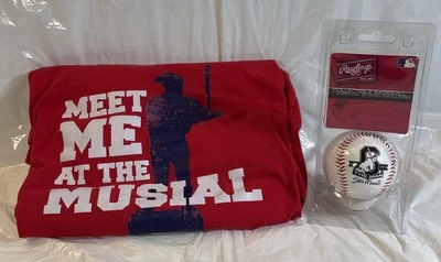 Estadísticas de béisbol Rawlings de los Cardenales de San Luis coleccionables de Stan Musial nuevas en paquete con camiseta Foto 1 de 4