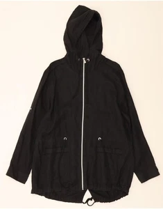 TOMMY BAHAMA Mens Hooded Parka Jacket UK 40 Large Black Linen BM03 - Picture 1 of 3