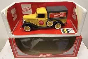 Solido 1/18 1936 Ford V8 Pickup Truck in Yellow Coca Cola Livery VN Mint in Box - Picture 1 of 4
