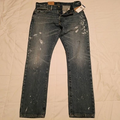 NWT Polo Ralph Lauren Mens Sullivan Slim Paint Splatter Jeans 31 34 35 36 40 NEW - Image 1 of 4