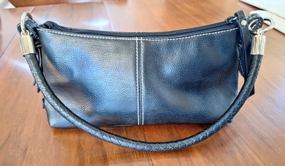 Nine West Black Leather Shoulder Bag Handle Strap Handbag Small - Image 1 of 4