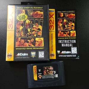 WWF Raw Sega 32X 1995 Complete In Box WWE CIB, No Poster - Picture 1 of 11