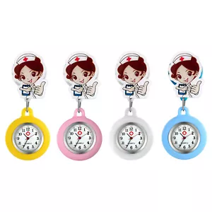 Women Nurse Watch Clip-on Stethoscope Badge Doctor Cute Pocket Clasp Fob Watch - Picture 1 of 17