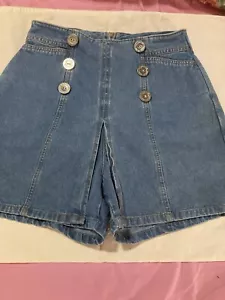 Squeeze Jeans Mini Skort, Women’s Size 5/6 Denim, 100% Cotton Vintage Y2K - Picture 1 of 24