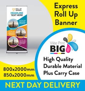 Roller Banner Display Stand - Pull/Roll Up Sign Exhibition Trade Show - Picture 1 of 3