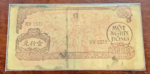 [47849664] Viet Nam 1000 Dong 1950-1951 Viet Nam P-58 w/m circle with star Rare - Picture 1 of 5