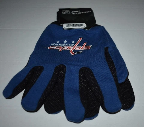 ADULTS WASHINGTON CAPITALS NHL HOCKEY ALL PURPOSE/UTILITY WORK GLOVES OLD STYLE Cover