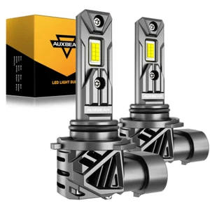 AUXBEAM Canbus 9006 LED Headlight Bulbs Kit White Low Beam 6500K Real 1:1 Size - Picture 1 of 14