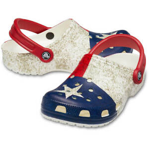Crocs Texas Flag Design Classic Clogs Red White Blue Adults Sizes Men's Women's